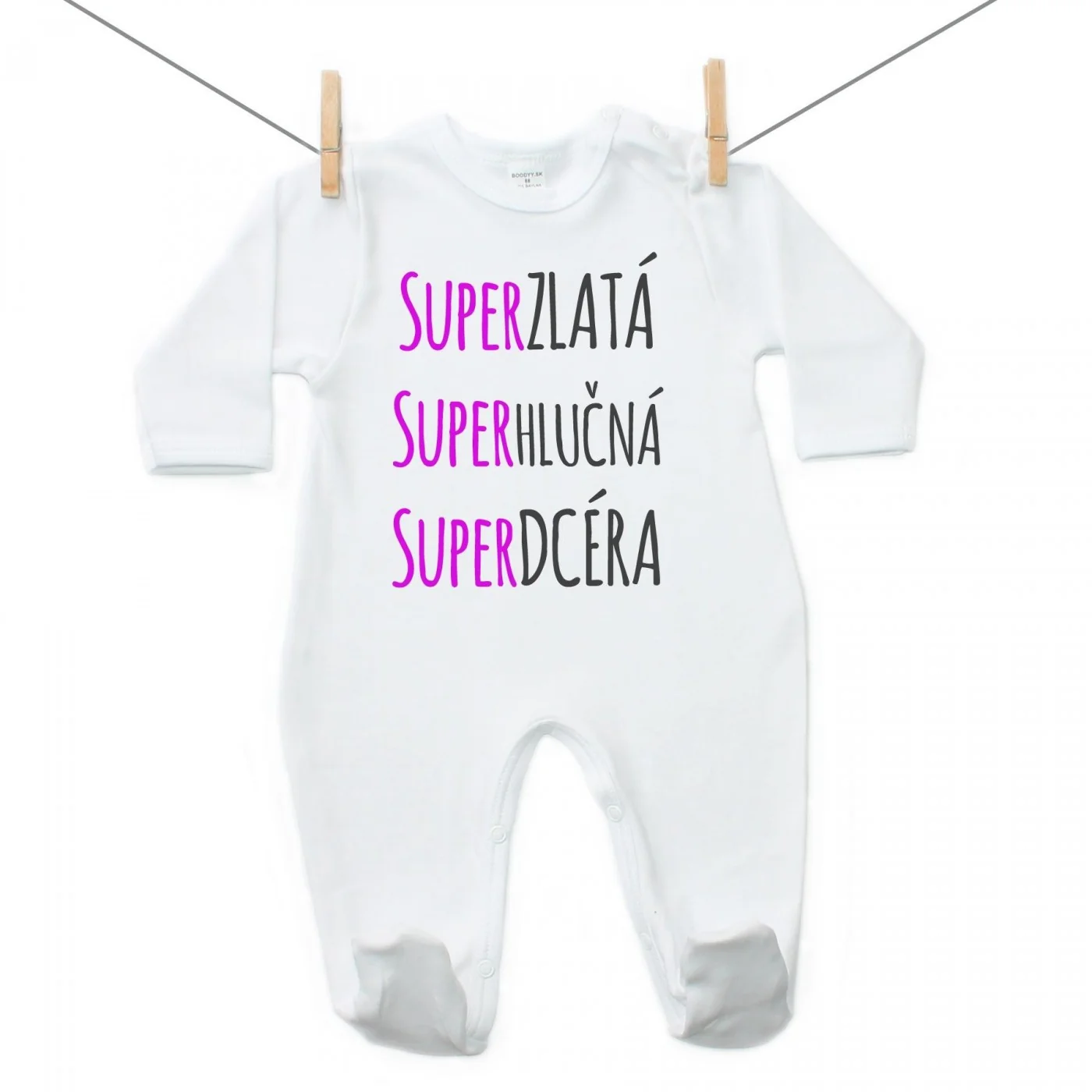 Boodyy Overal Super zlatá, super hlučná, super dcéra Veľkosť: 98