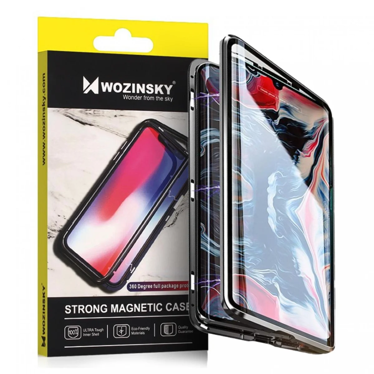 Magnetické puzdro s ochranným sklom pre Samsung Galaxy