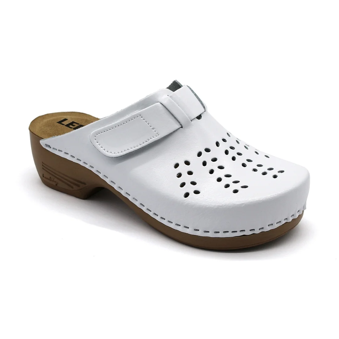 PU161 Dámska zdravotná celokožená obuv uzavretá 36 - 23cm, biela, 4,5 cm