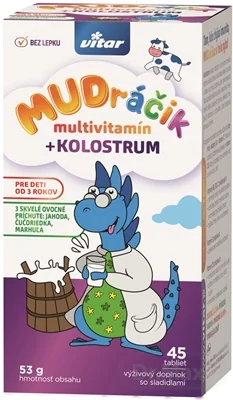 VITAR MUDráčik multivitamín + kolostrum 1×45 tbl, výživový doplnok