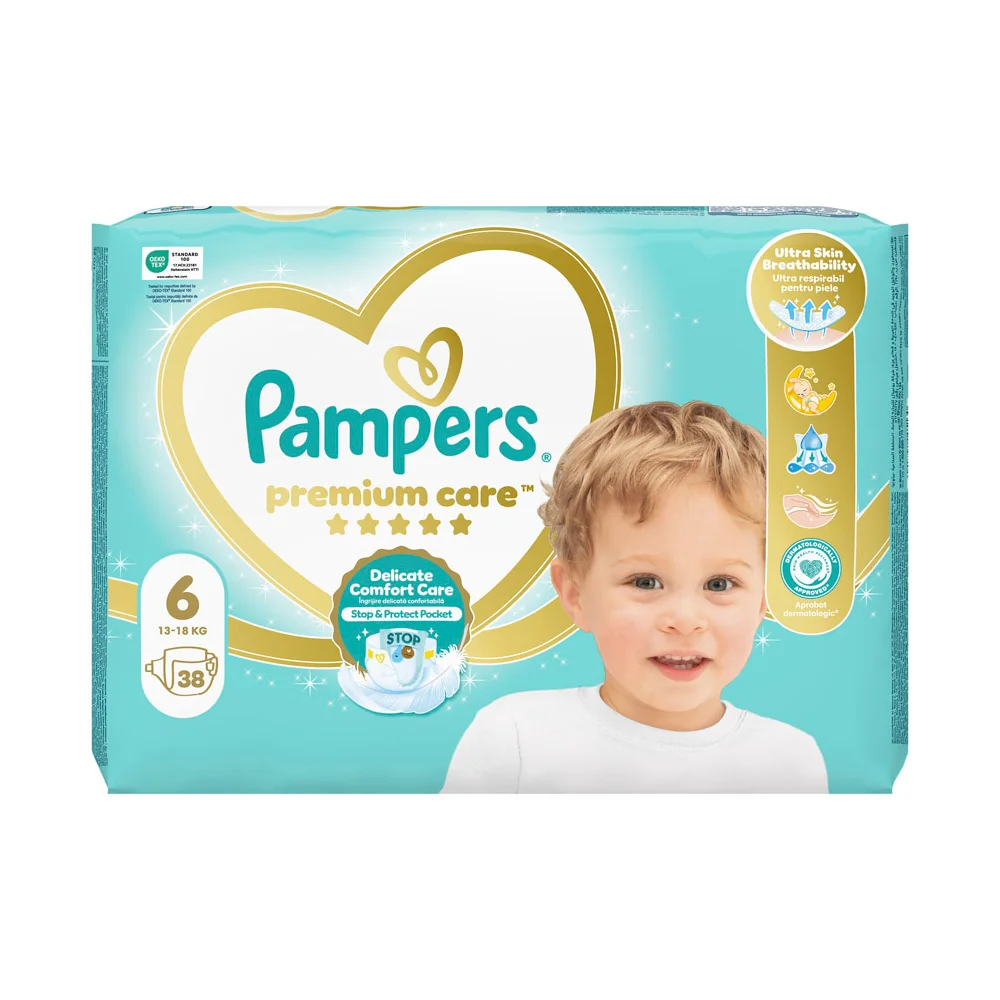 Pampers Premium Care S6 38ks (13 - 18 kg) 1×38 ks, plienky