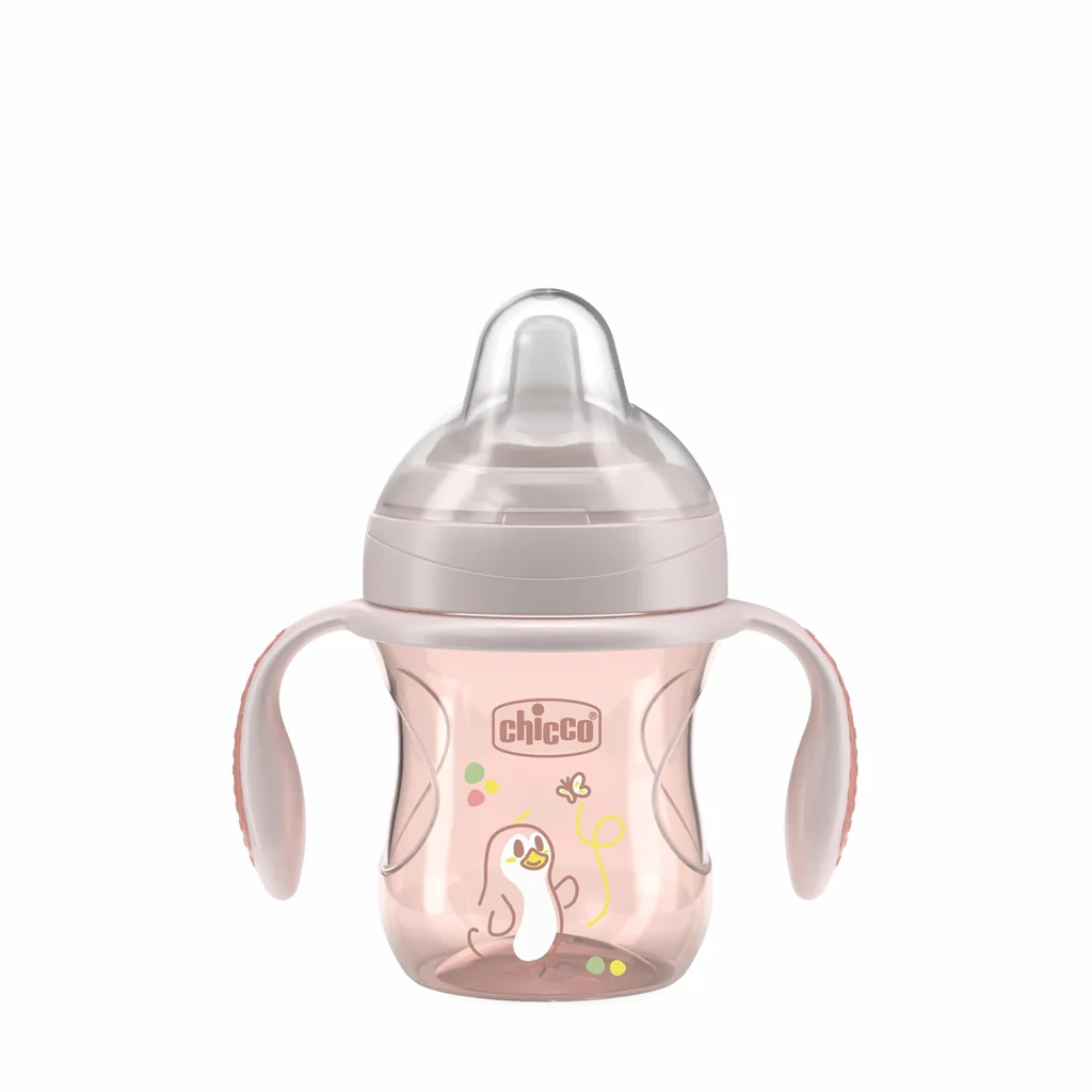 CHICCO Hrnček Transition učiaci s držadlami pink, 4m+ 1x1 ks