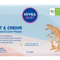 Nivea Baby Čistiace a ošetrujúce 
obrúsky Soft & Cream.
