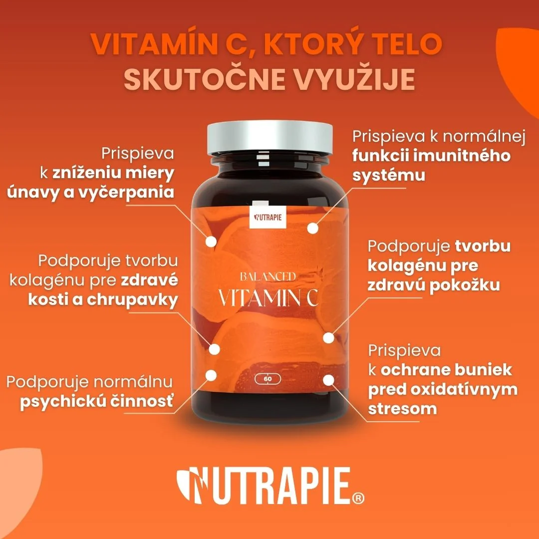 Nutrapie Balanced Vitamin C 1×60 kapsúl, výživový doplnok s lipozomálnym vitamínom C