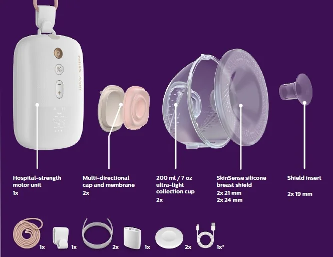 Philips AVENT Odsávačka materského mlieka elektrická Hands-Free DUO Premium Plus SCF532/11 1 ks