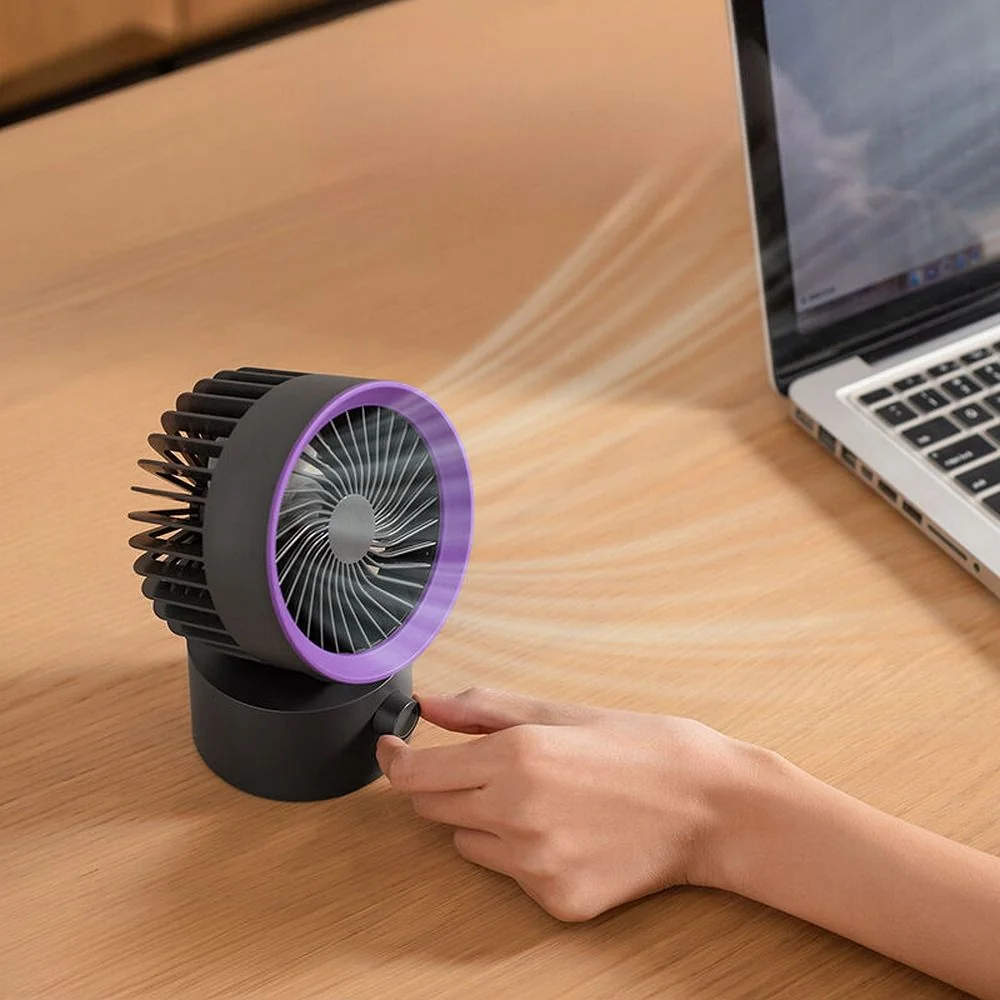 USB cyrkulačný ventilátor na stôl, čierny