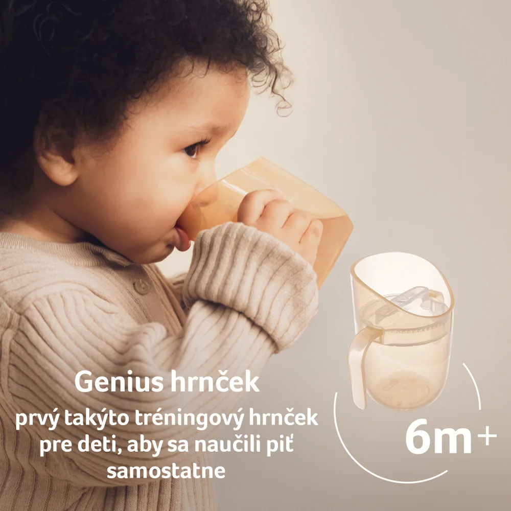 LOVI Hrnček tréningový GENIUS 150ml Nude 1 ks