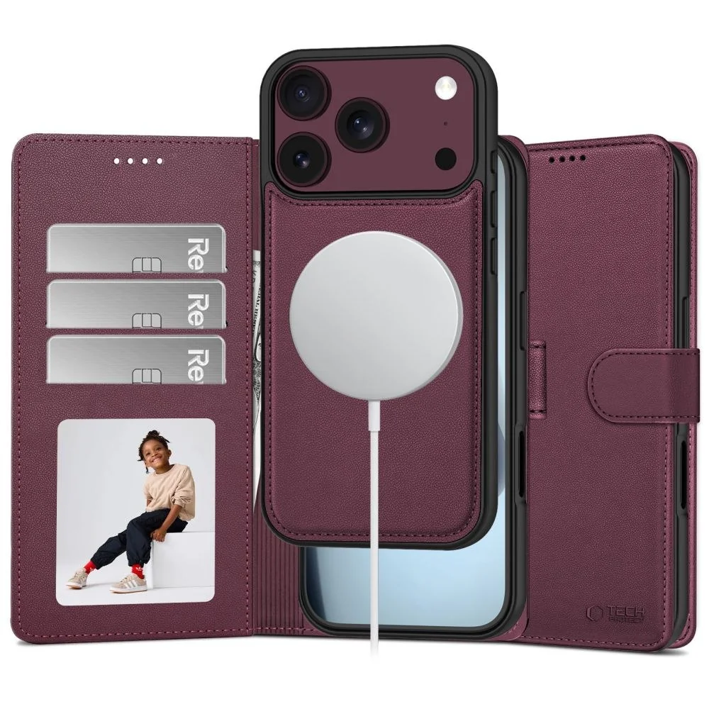 Tech-Protect Wallet MagSafe puzdro na iPhone 17 Pro / 18 Pro, bordové