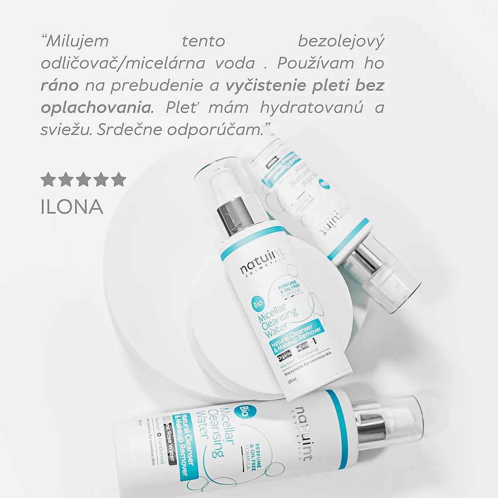 Natuint cosmetics - Prírodná BIO micelárna voda 250 ml Bezolejový odličovač očí a pier