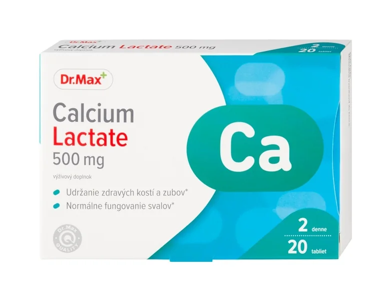 Dr. Max Calcium Lactate 500 mg 1×20 tbl, vápnik