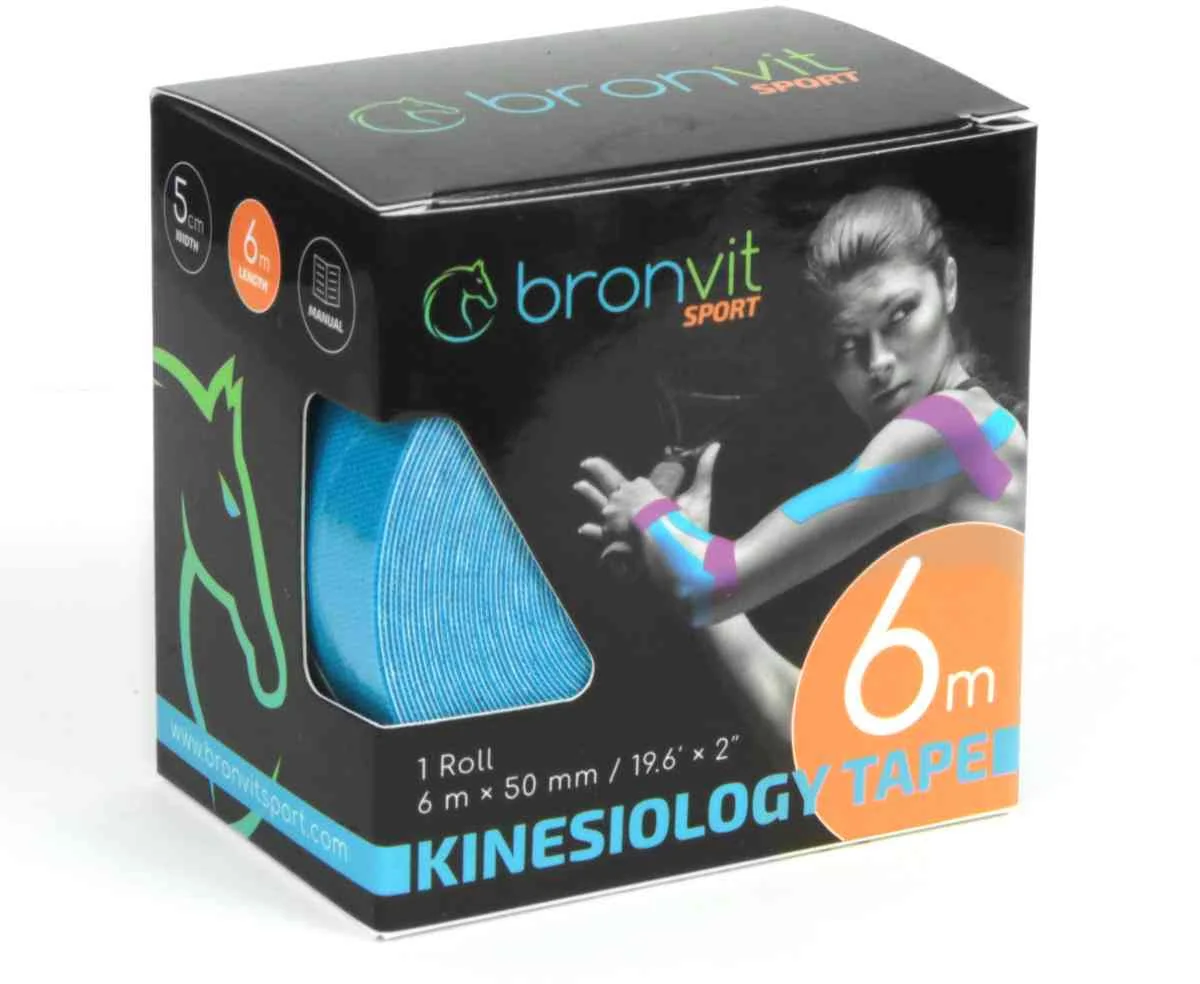 BronVit Sport Kinesio Tape classic modrá 5cmx6m 1×1 ks, kinesio tape