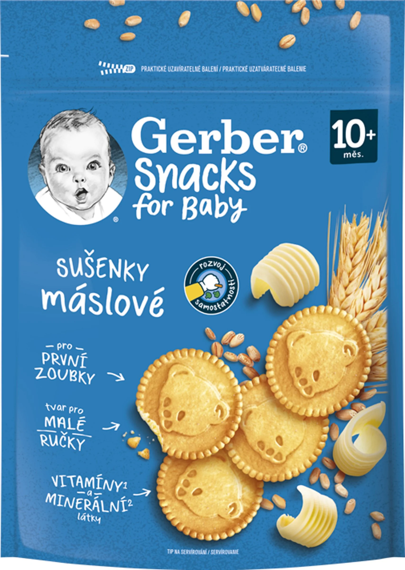 Gerber Snacks for Baby Maslové SUŠIENKY 1x180 g, sušienky (od ukonč. 10. mesiaca)