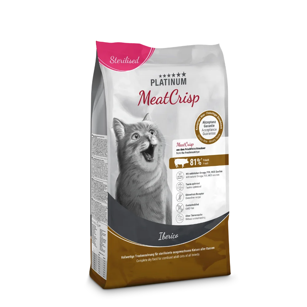 Platinum MeatCrisp Sterilised Iberico 3 kg pre kastrované mačky