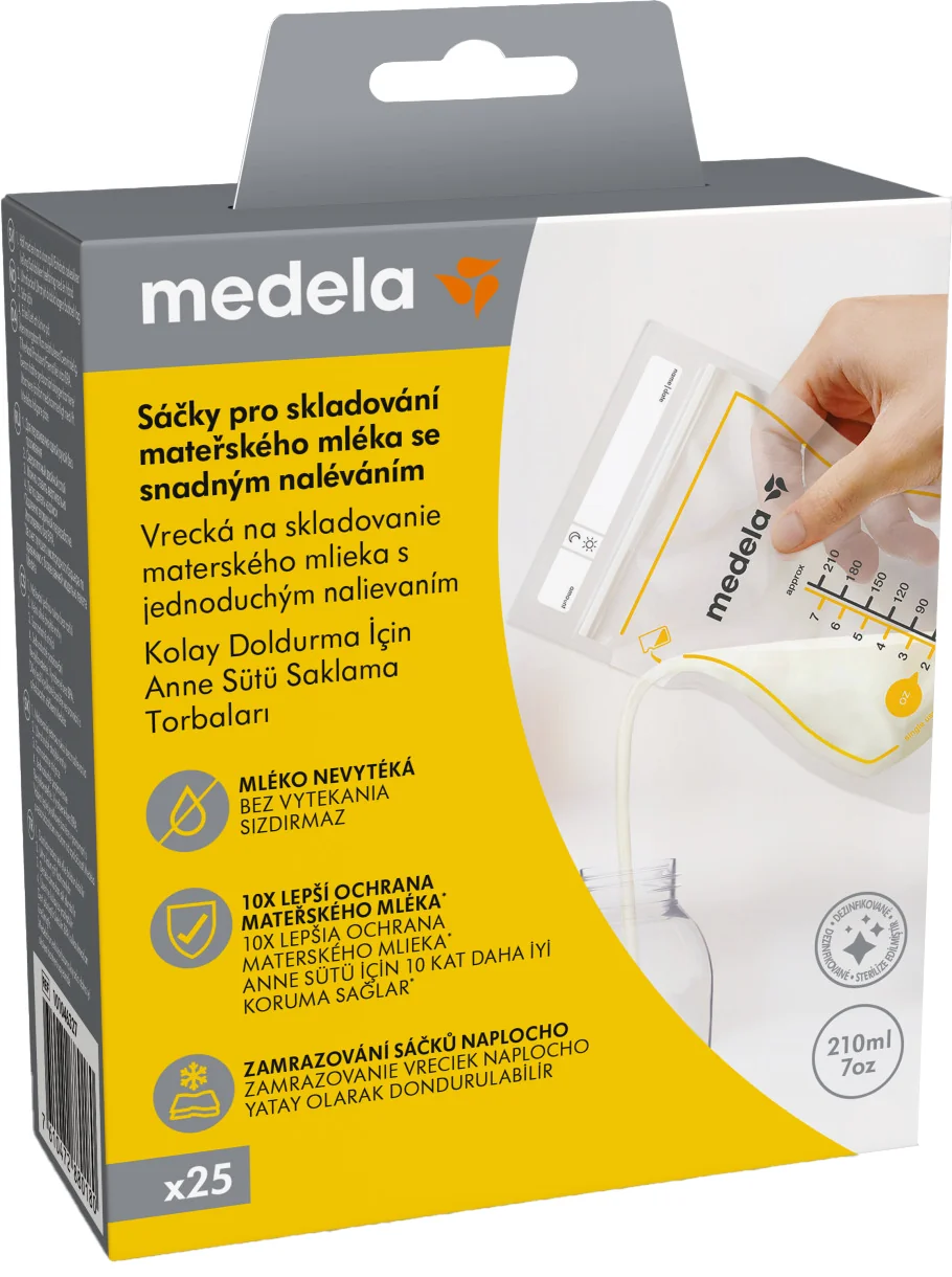 Medela Vrecká na skladovanie materského mlieka Easy Pour, 25 ks 1×25 ks, vrecká na materské mlieko