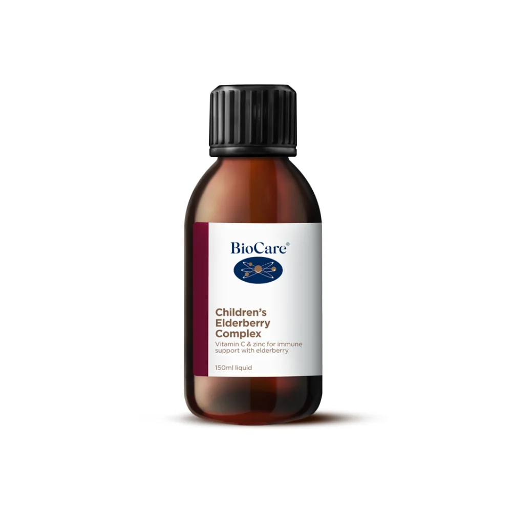 Biocare Children's Elderberry Complex, bazový sirup pre deti, komplex na imunitu, 150 ml