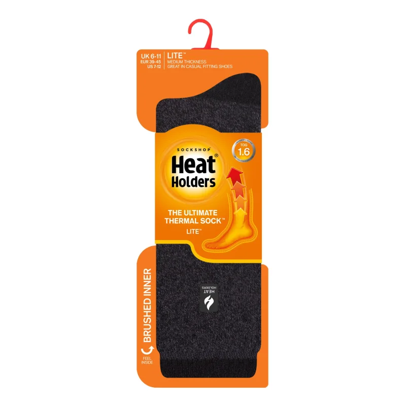 Pánske Heat Holders LITE ponožky melír Šedé s kontrastom päty a špičky