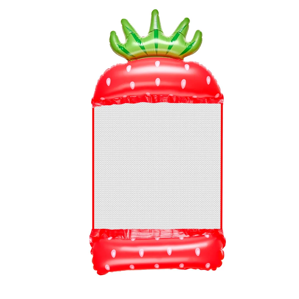 Nafukovací vodný hamak/matrac Jahoda 2v1 s PVC sieťkou, 140×70 cm, max. 70 kg