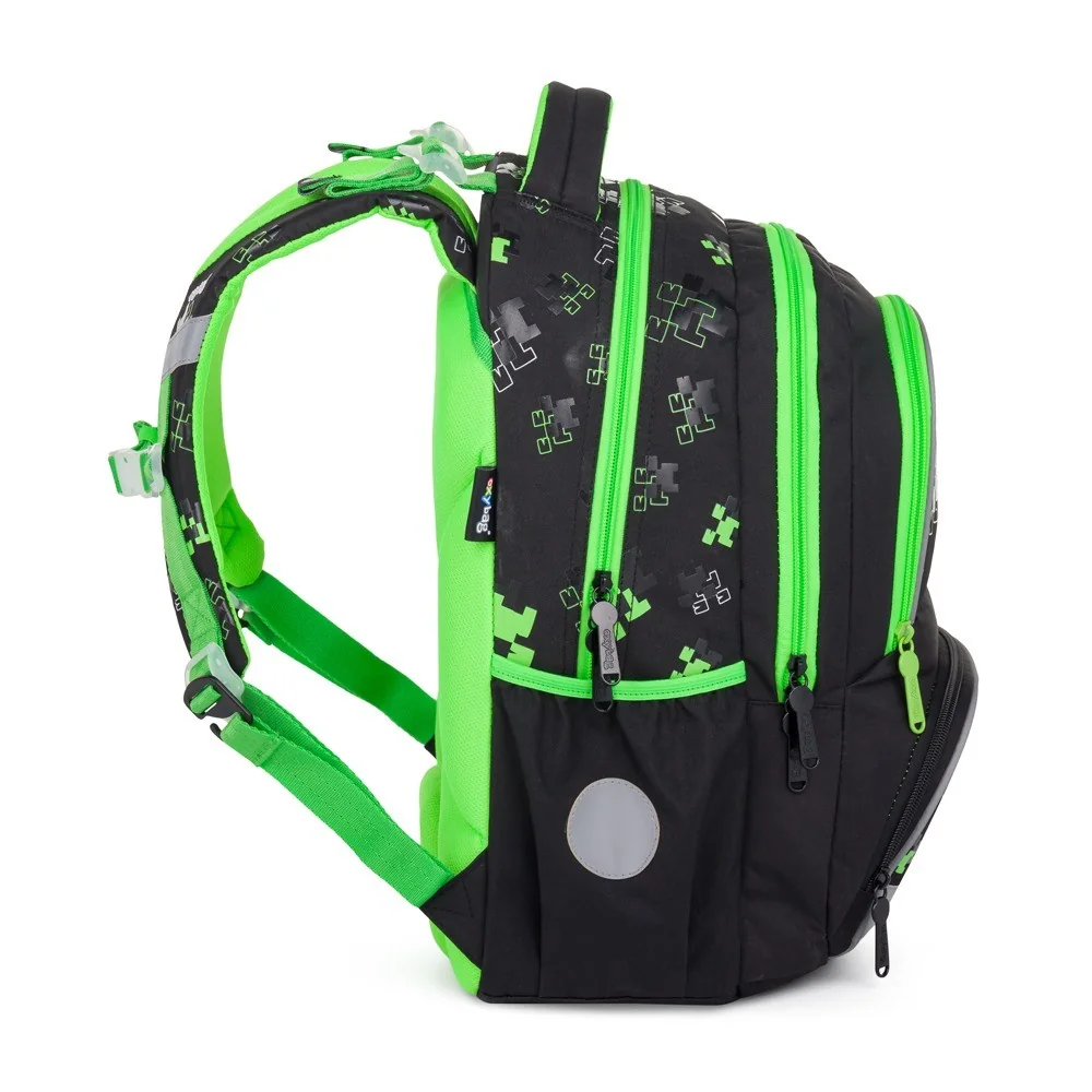 Školský batoh OXY NEXT Green Cube zelený, ergonomický