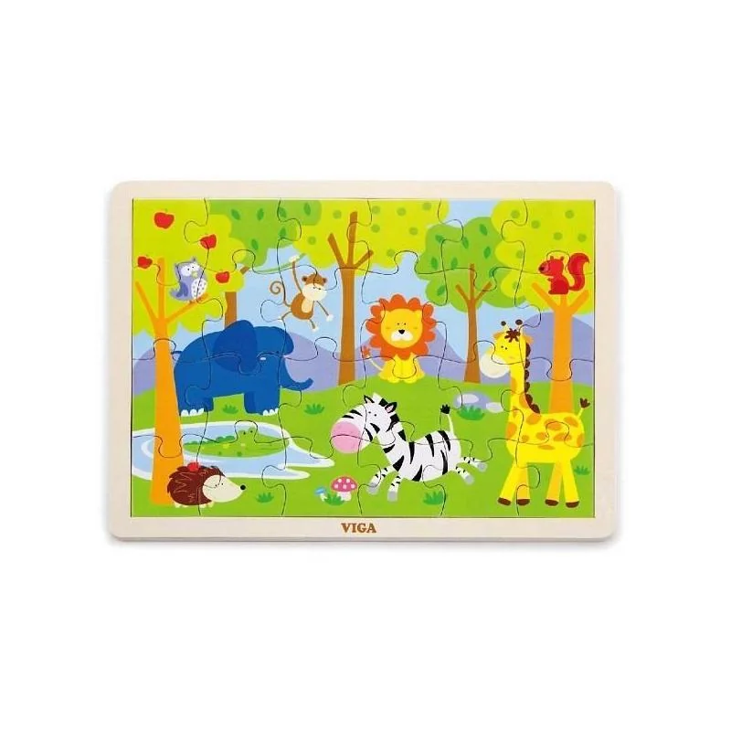 Viga Drevené puzzle Zoo 24ks