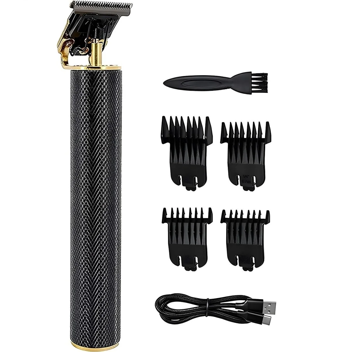 Elektrický strojček s USB nabíjaním - Čierna 15 cm, 3cm, 4 nástavce