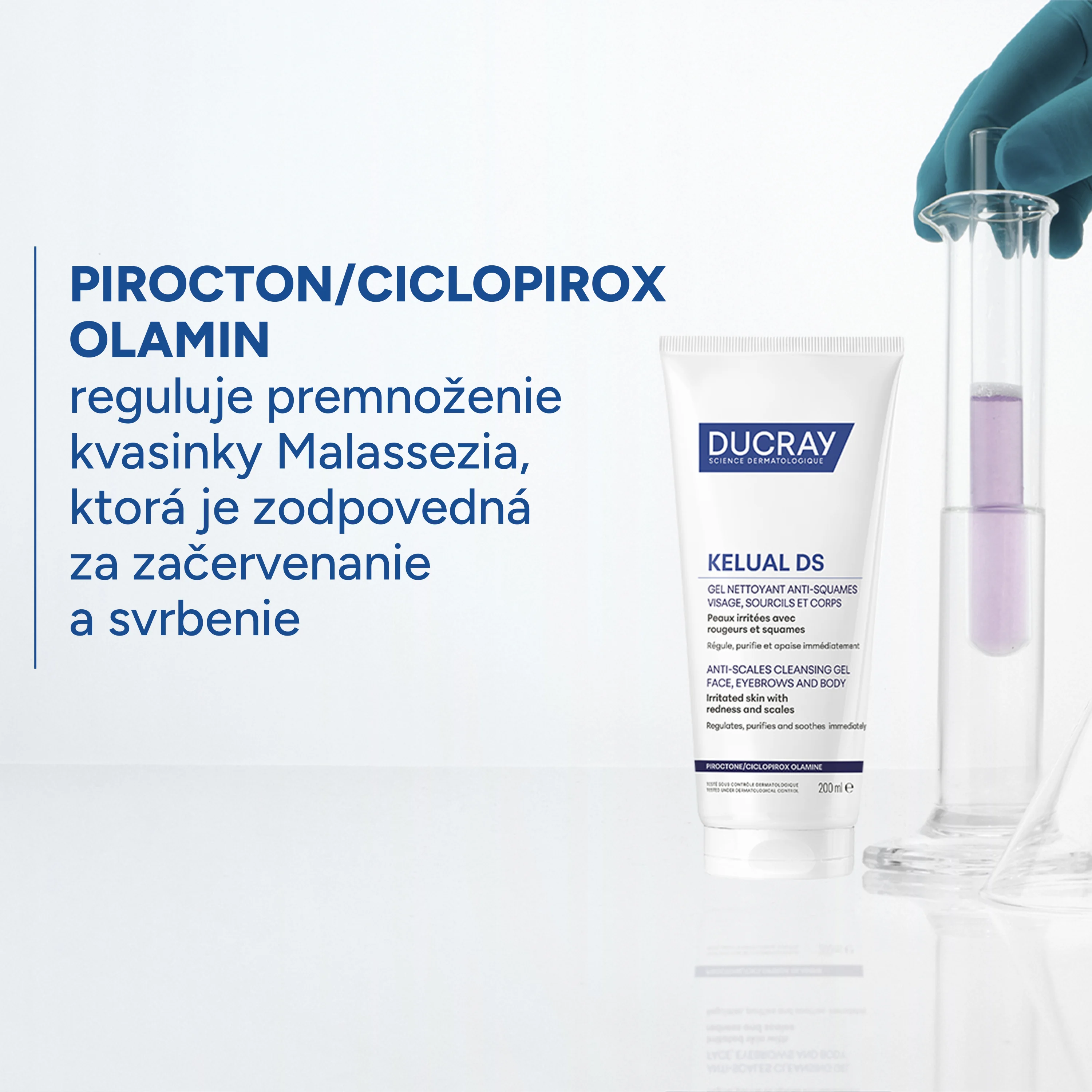Ducray Kelual DS Čistiaci gél 1×200 ml, čistiaci gél