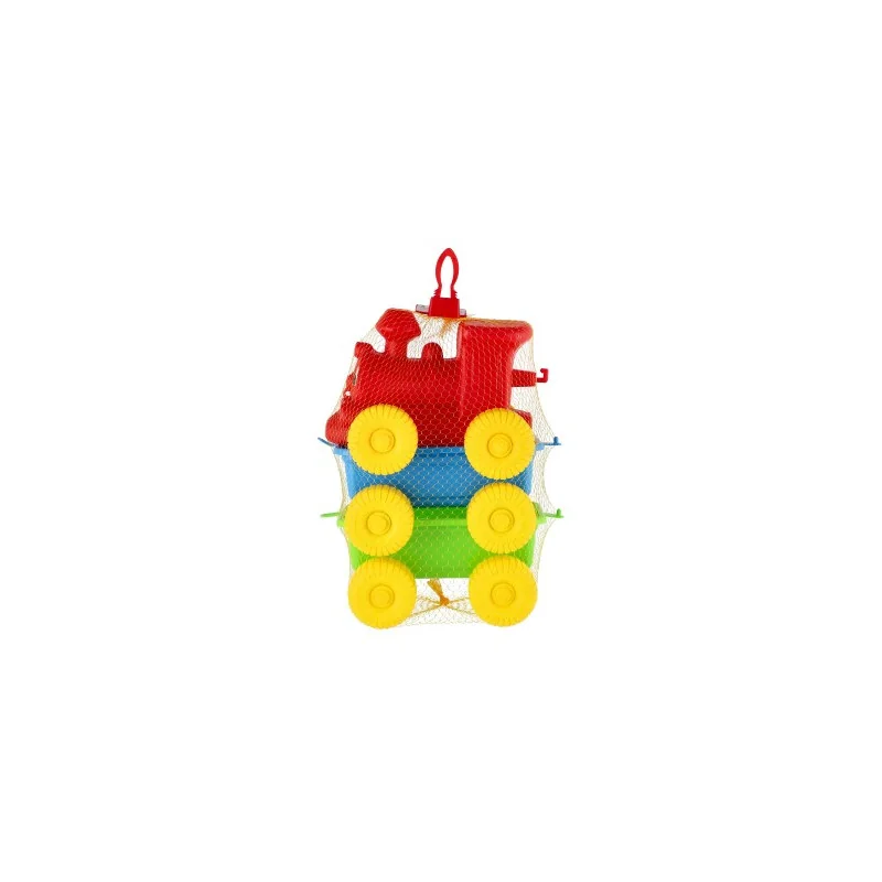 Teddies Vlak + 2 vagóny plast 60 cm v sieťke