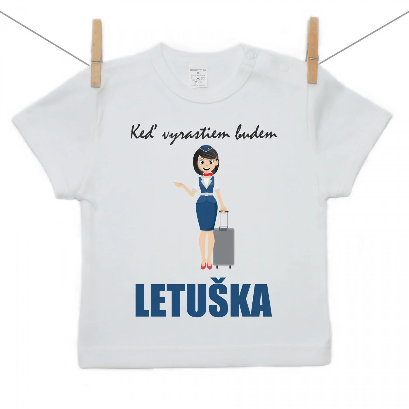 Boodyy Tričko s krátkym rukávom Keď vyrastiem budem letuška Veľkosť: 98