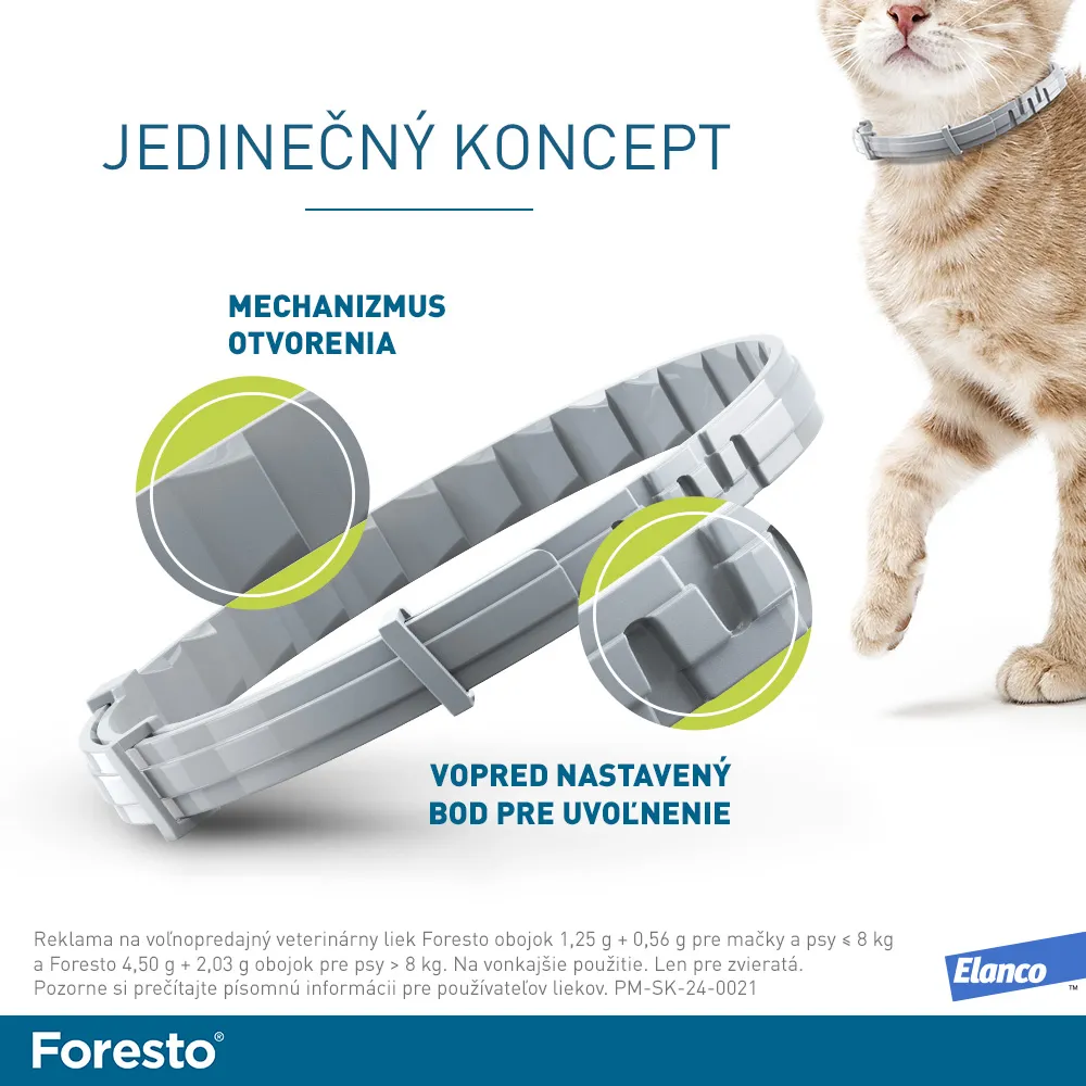 Foresto obojok pre mačky a psy do 8 kg 1×1 ks, antiparazitný
