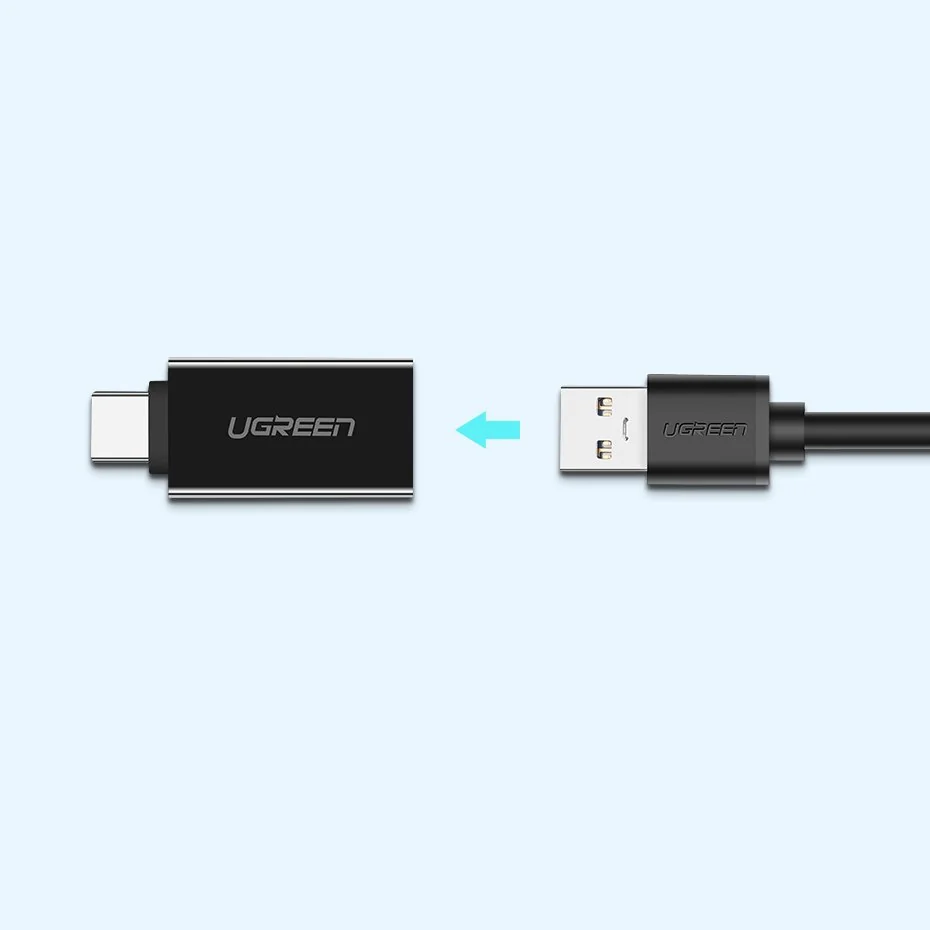 Ugreen OTG adaptér USB 3.0 / USB-C F/M, biely