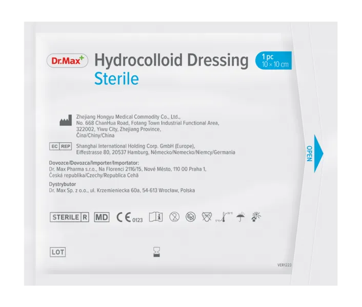 Dr. Max Hydrocolloid Dressings Sterile 10×10 cm 1×2 ks, hydrokoloidné krytie