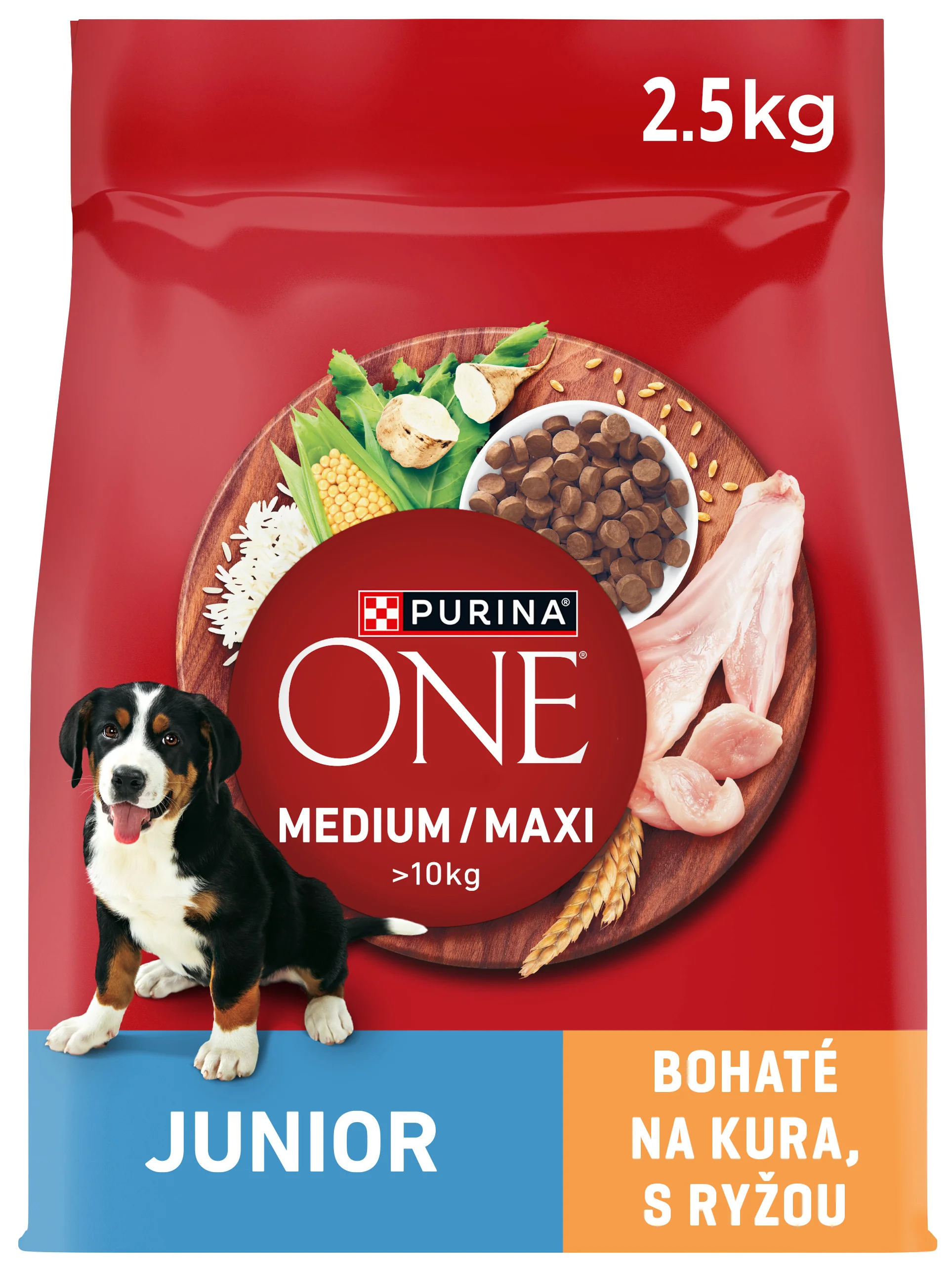 Purina ONE Medium/Maxi Junior granule pre šteňatá kura 2500 g