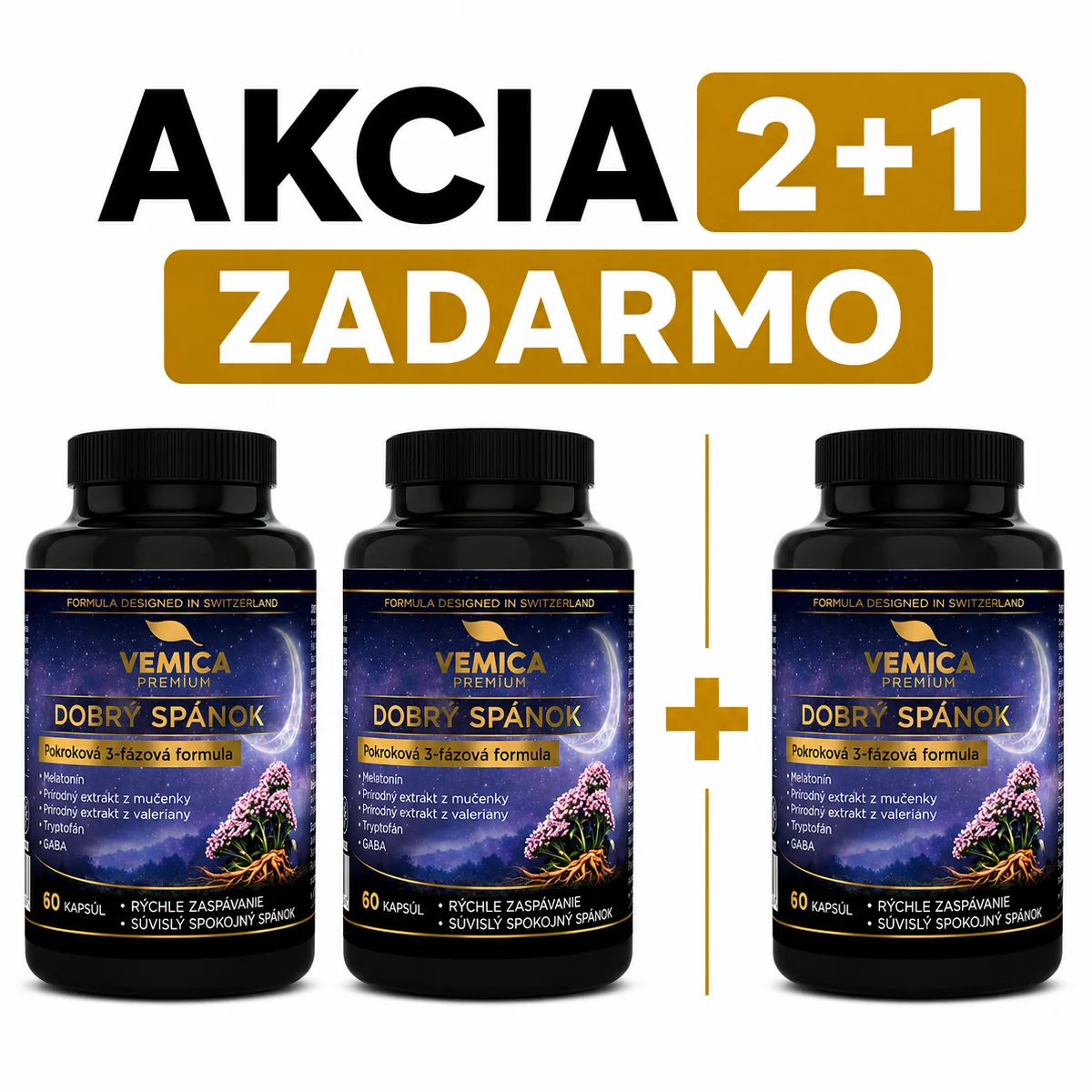 VEMICA PREMIUM DOBRÝ SPÁNOK 60 cps 2 + 1 ZDARMA