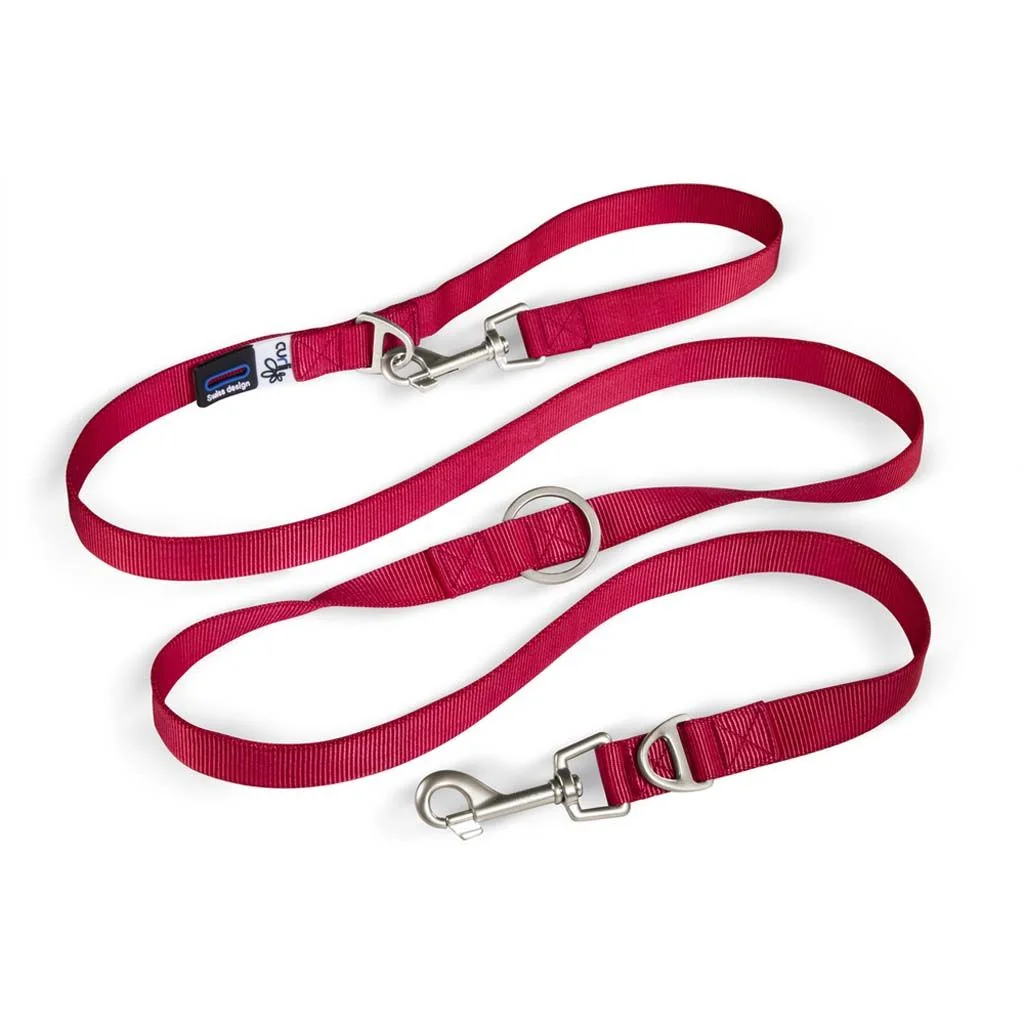 CURLI Nastaviteľné vodítko pre psy  NYL. Red L 200x2 cm 1×1 ks, červená, veľkosť L