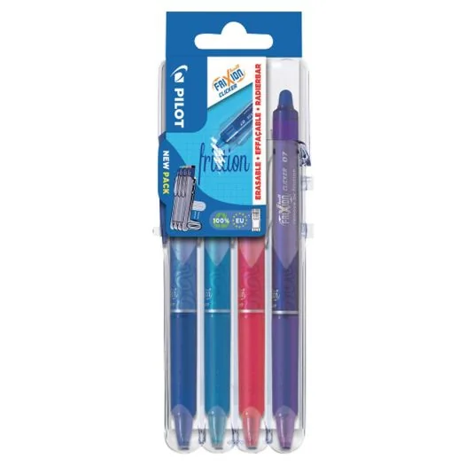 WLT4 PILOT FRIXION klikacie pero, 0.7 mm, mix farieb 1×4 ks, guľôčkové klikacie pero