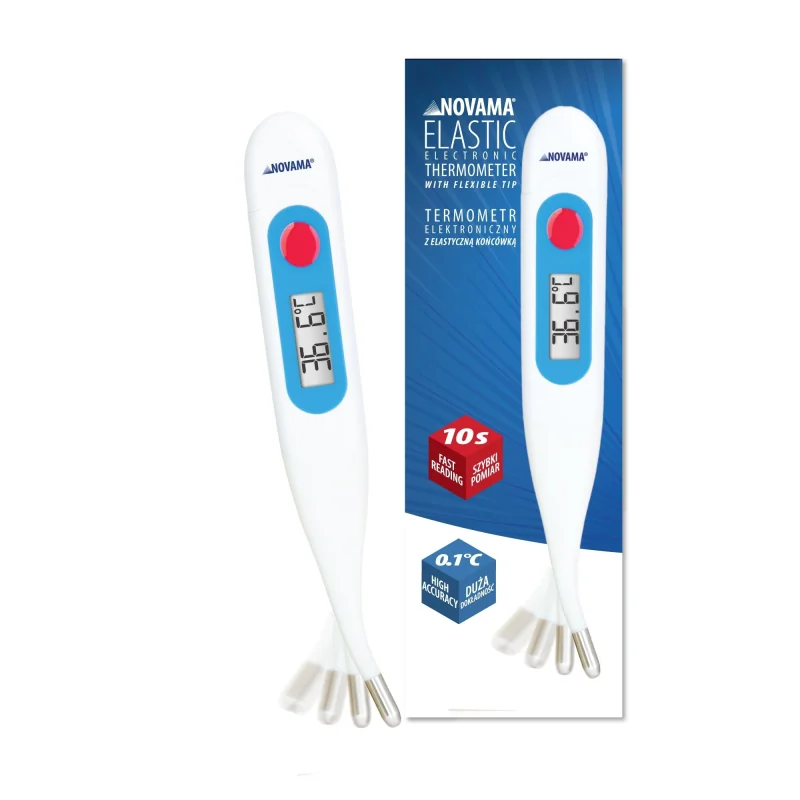 NOVAMA ELASTIC digitálny teplomer 10 s, ohybná špička, 10 ks 