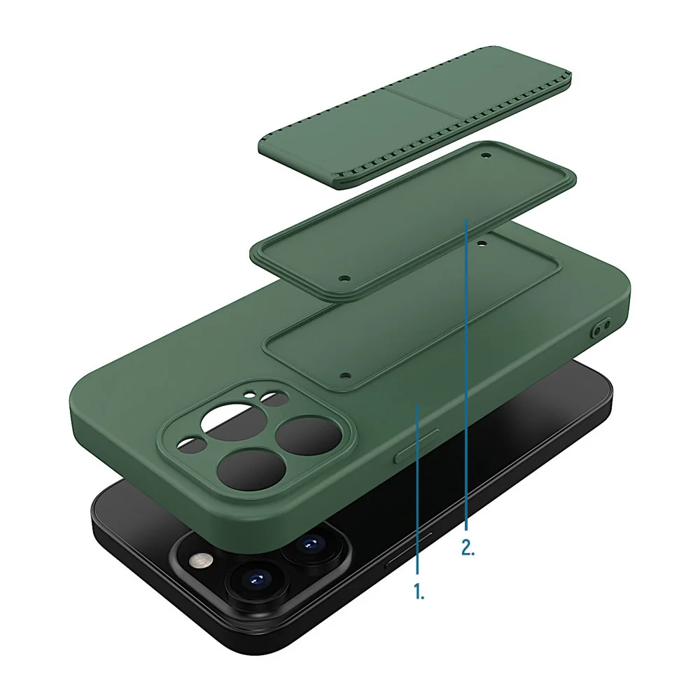 MG Kickstand silikónový kryt na iPhone 13 Pro, mint