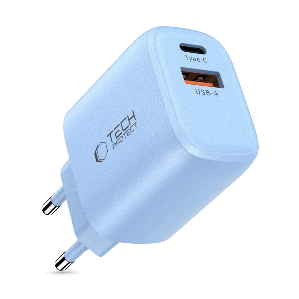 Tech-Protect NCA20 sieťová nabíjačka 20W PD QC, modrá