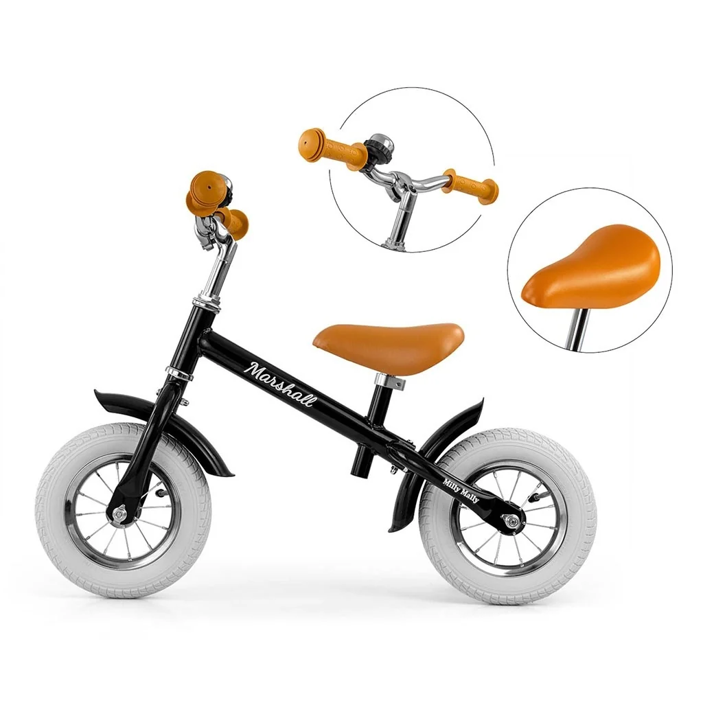Detské odrážadlo bicykel Milly Mally Marshall Air Black , 20C51496