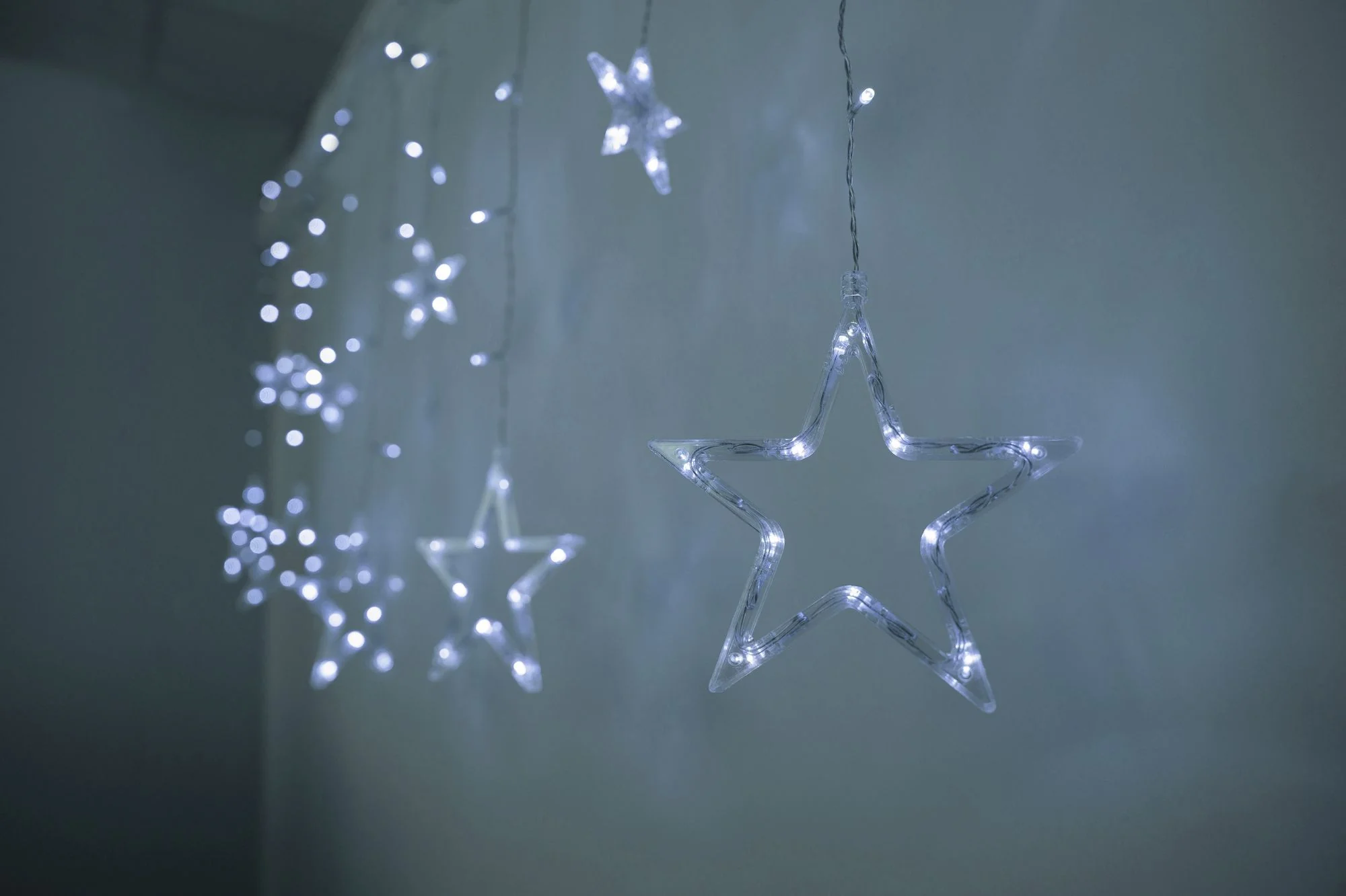 MagicHome LED svetelný záves Curtain s hviezdami, 1 ks 138 LED studená biela, 230 V, 8 funkcií, 220x60/90 cm