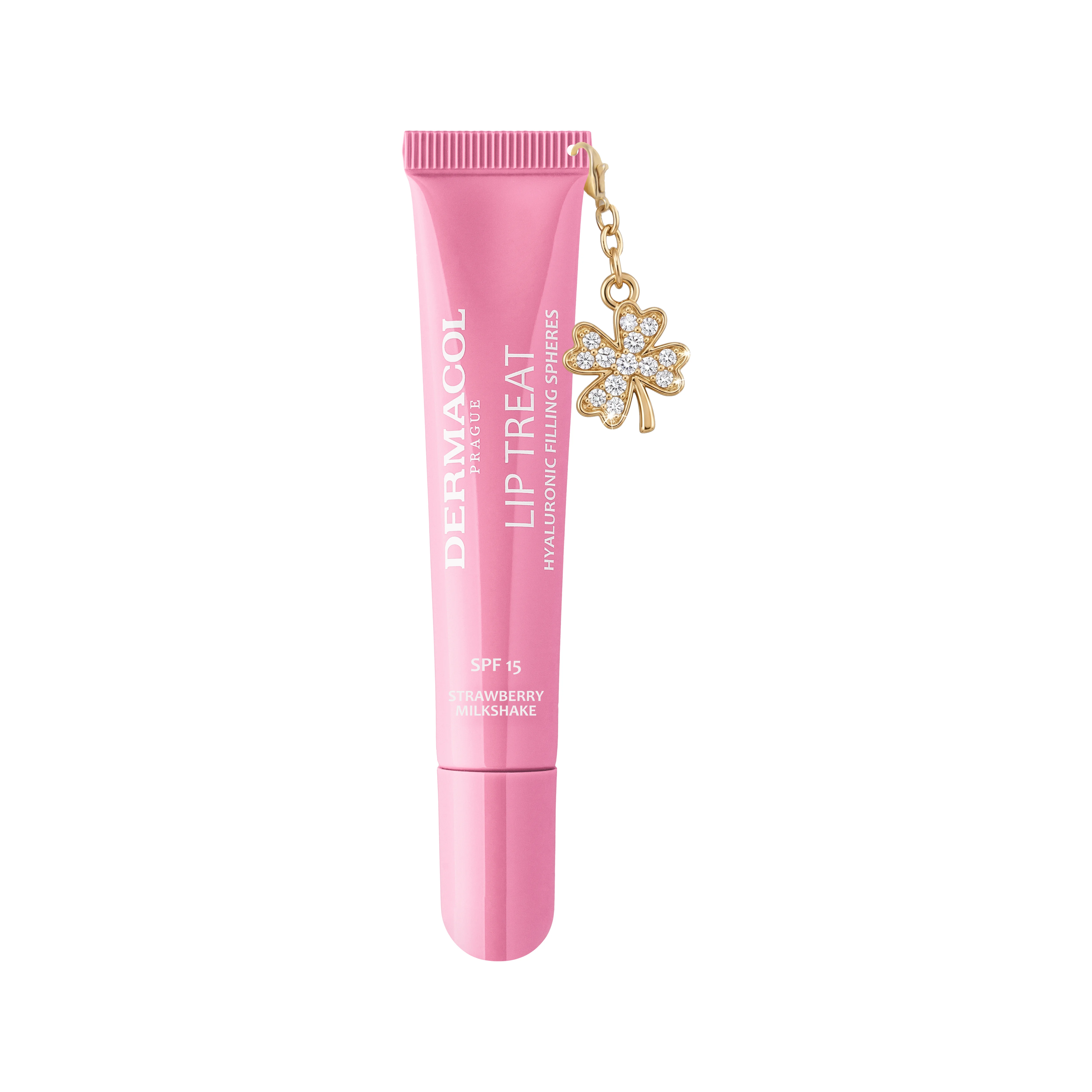 Dermacol Lip Treat péče na pery č.14 Strawberry Milkshake SPF 15 s príveskom 10 ml