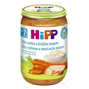 HiPP Prikrm BIO Ryža s mrkvou a morčacím mäsom 1×220 g, mäsovo-zeleninový príkrm