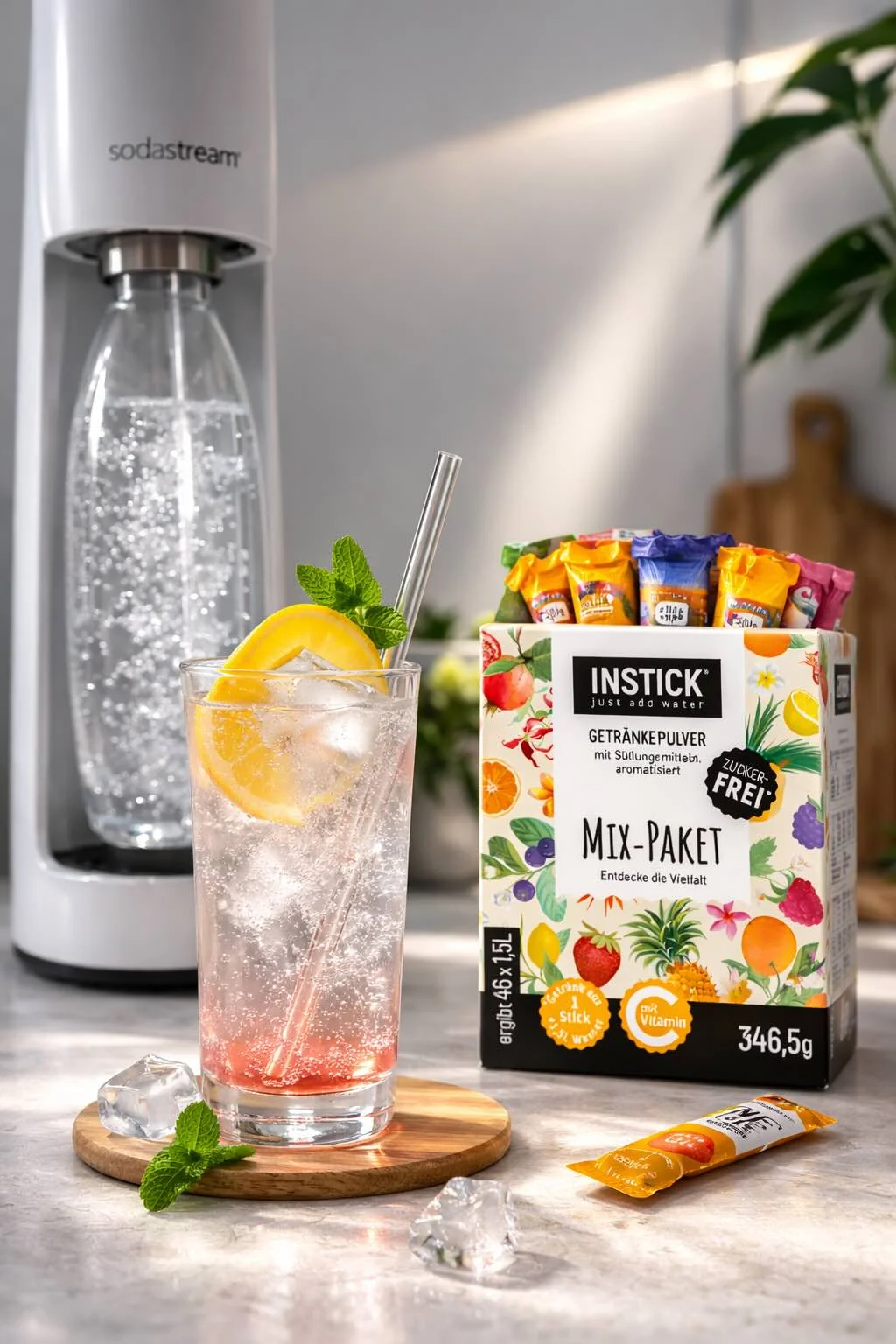 Mix big paket mix ovocných príchutí bez cukru 46 stickov na prípravu 69-115 lit nápoja bez cukru s vitamínom C