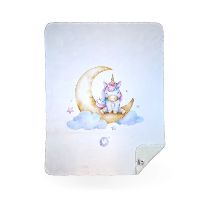 XKKO LUX Španielska detská deka - Moon Unicorn, 75x100