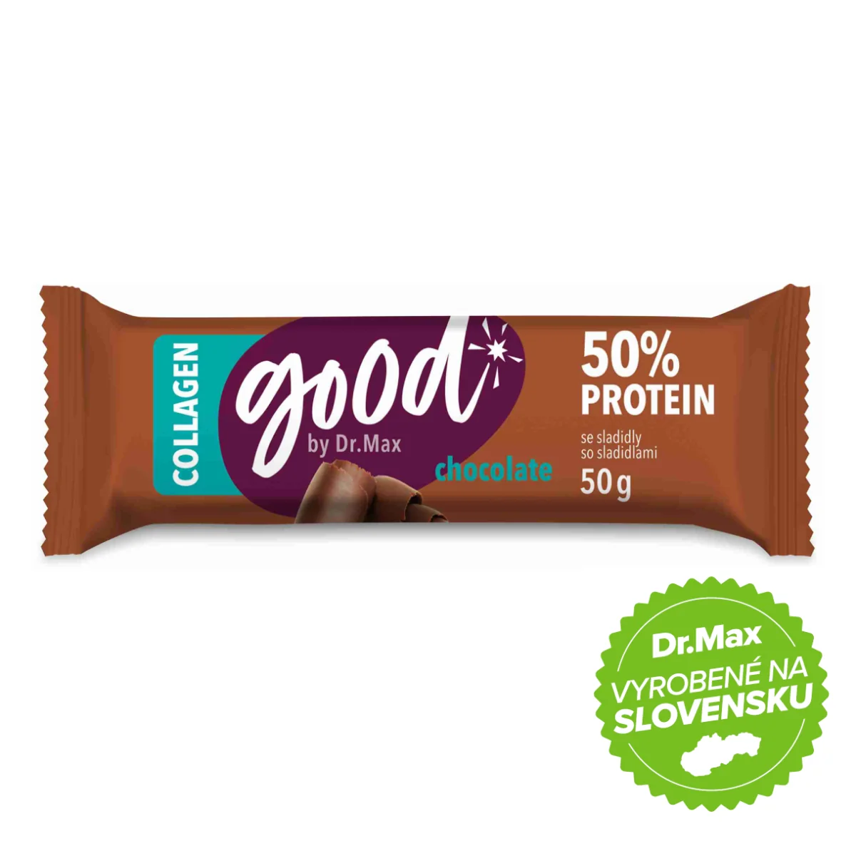 Good by Dr. Max Protein Bar 50% Chocolate 50 g 1×50 g, proteínová tyčinka