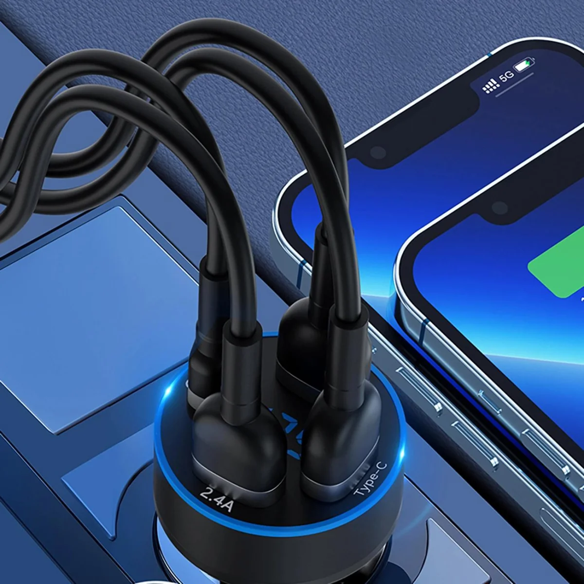 MG Four Port autonabíjačka 2x USB-C / 2x USB 50W, čierna