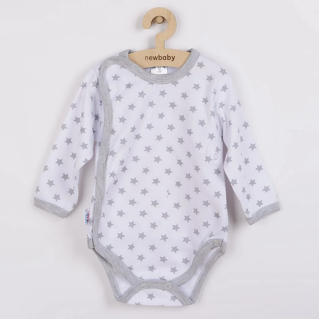Dojčenské body celorozopínacie New Babysivé s hviezdičkami, vel. 56 (0-3m)