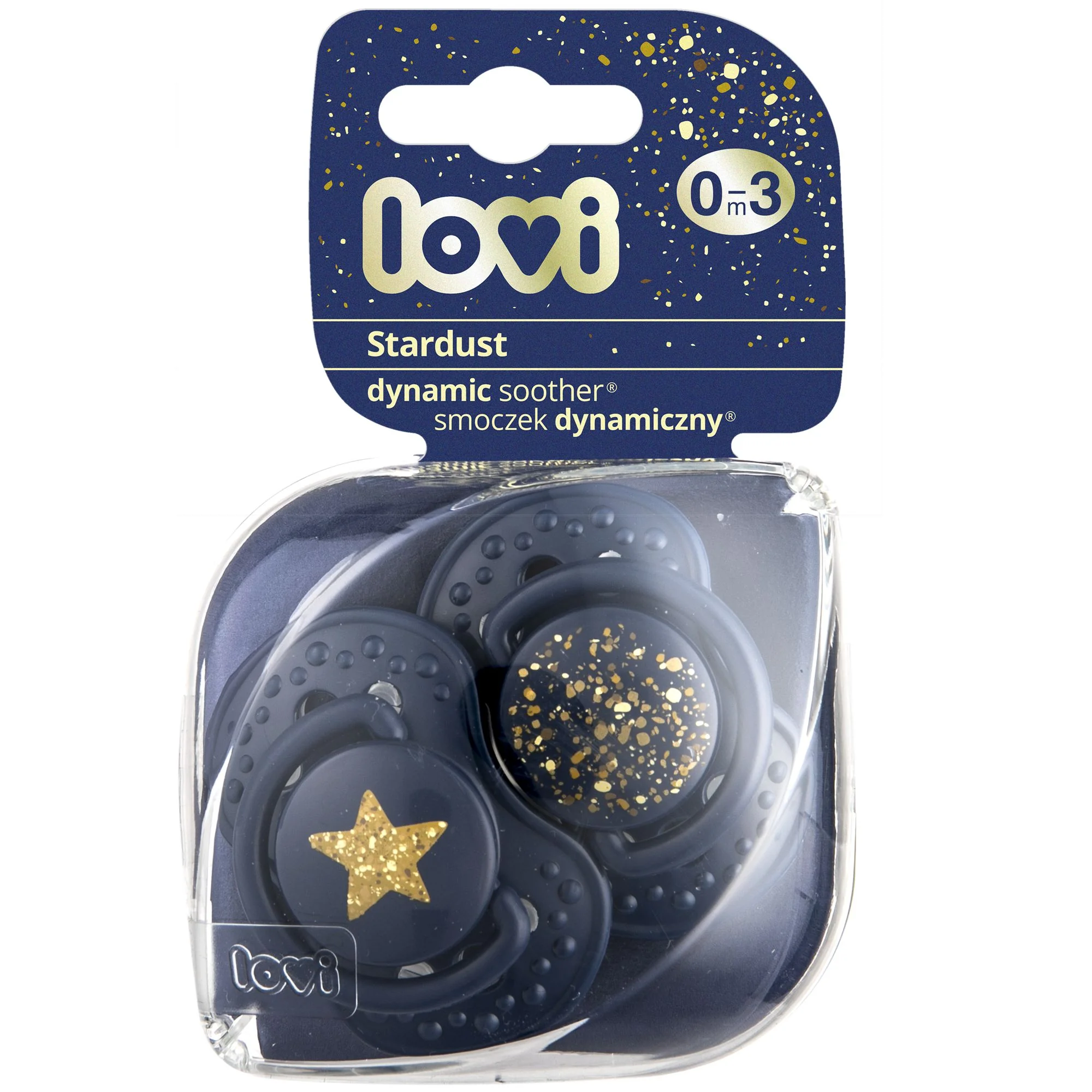 Lovi Dynamický utišujúci cumlík 0-3m 2ks Stardust modrý 1×2 ks, utišujúci cumlík 0-3m