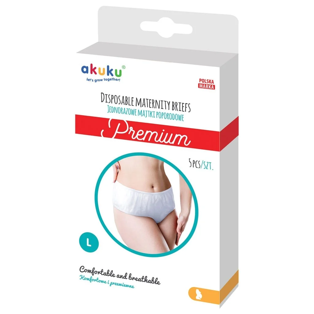 Jednorazové popôrodné nohavičky Akuku PREMIUM vel. L 5ks L,