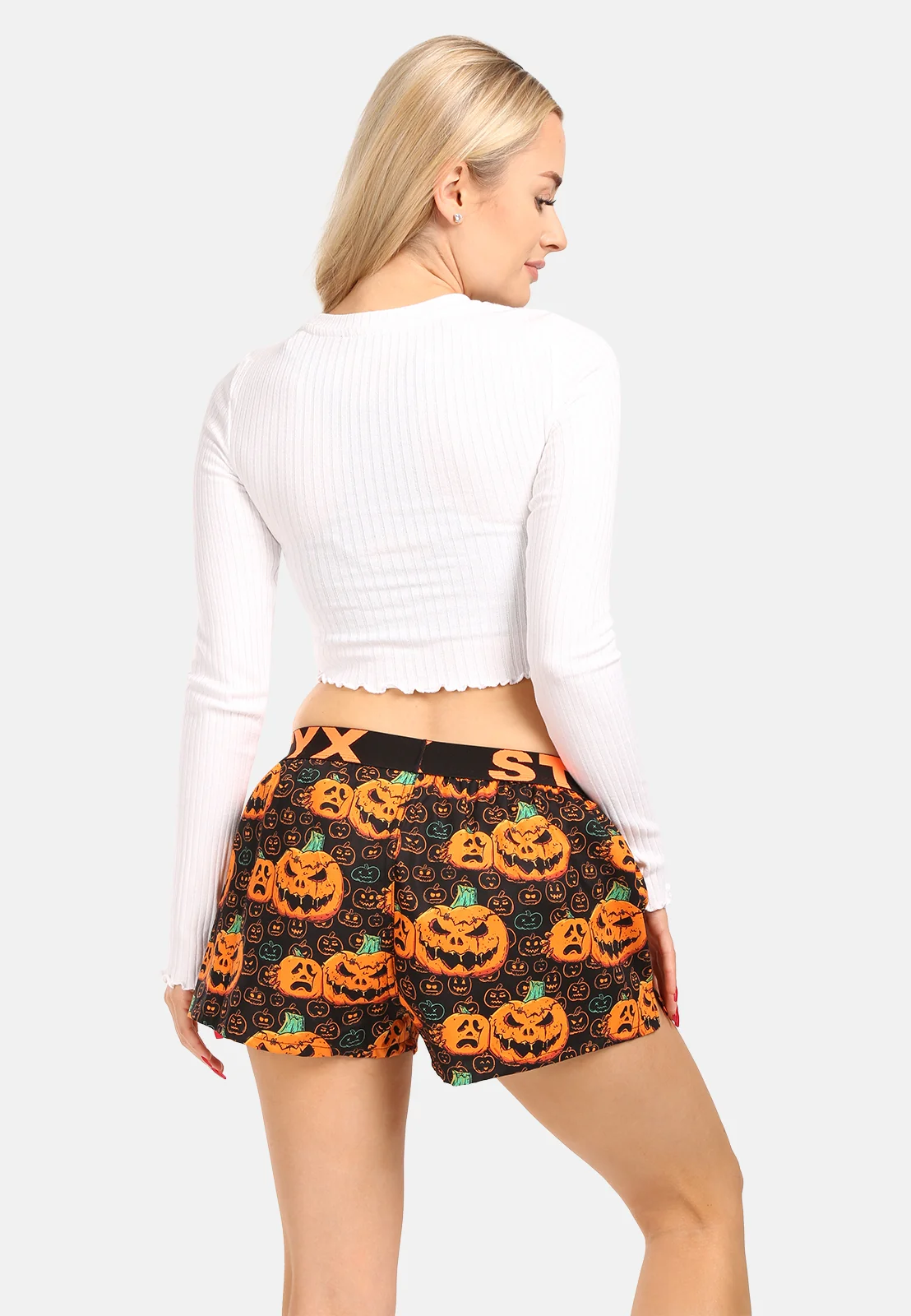 Dámske trenky art športová guma Halloween tekvica (T1755) L