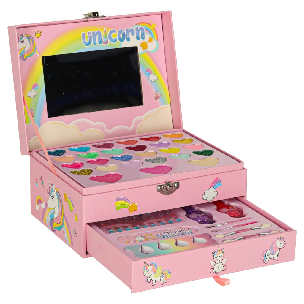 Kufrík make up a nechty jednorožec 24 tieňov 2 laky sada pre deti